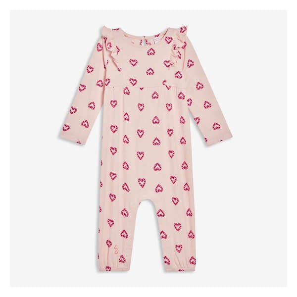 Baby Girls' Printed Romper - Dusty Pink