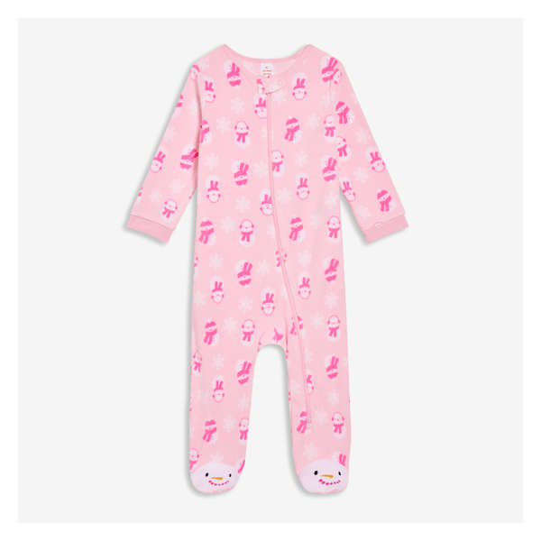 Baby Girls' Footed Fleece Sleeper - Light Pink
