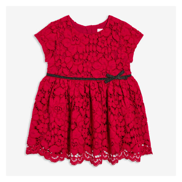 Baby Girls' Lace Dress - Red