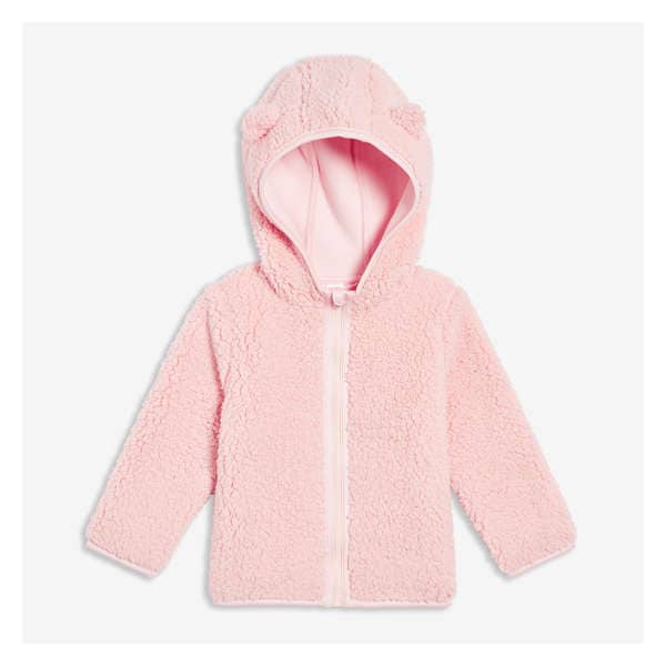 Baby Girls' Teddy Fleece Jacket - Dusty Pink
