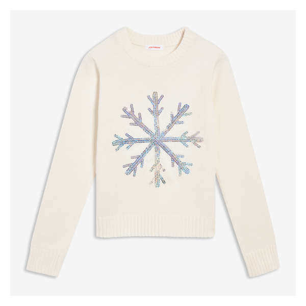 Kid Girls' Sequin Graphic Sweater - Ivory