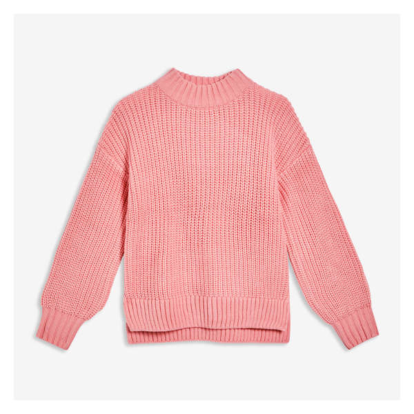 Kid Girls' Mock Neck Sweater - Pale Pink