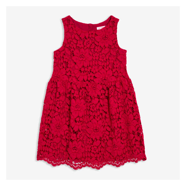 Kid Girls' Lace Dress - Red