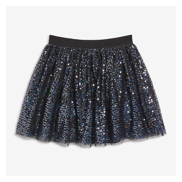 Kid Girls' Sequin Tulle Skirt - JF Black
