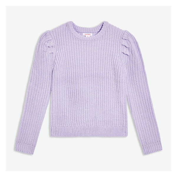 Kid Girls' Puff Sleeve Sweater - Light Purple