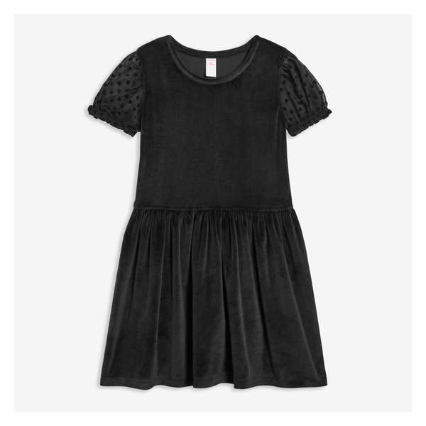 Kid Girls' Velour Dress - JF Black