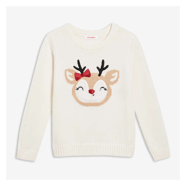 Toddler Girls' Appliqué Sweater - Ivory
