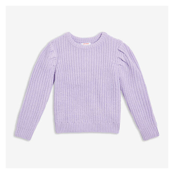 Chandail en tricot à manches bouffantes - Violet Pâle