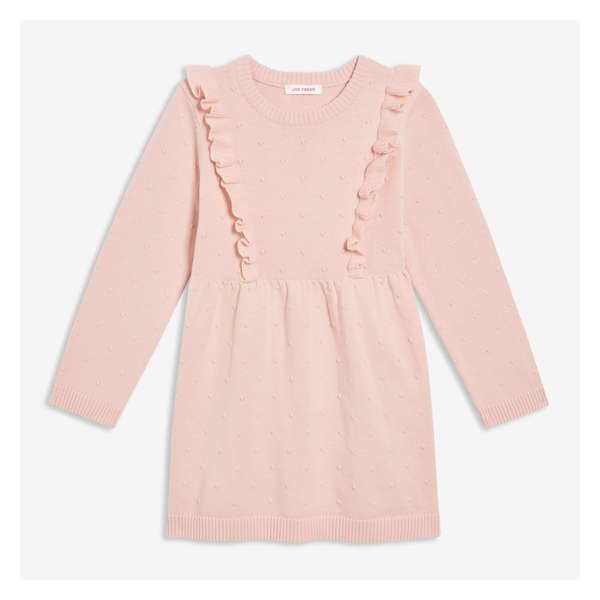 Toddler Girls' Ruffle Sweater Dress - Dusty Pink