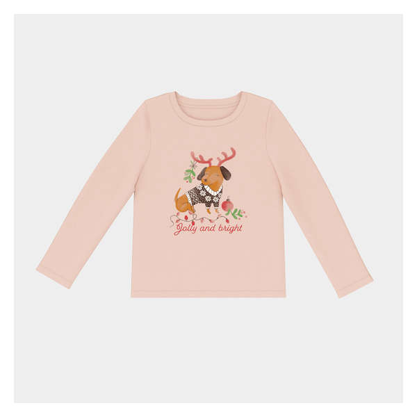 T-shirt à manches longues pour petites filles - Rose Cendré