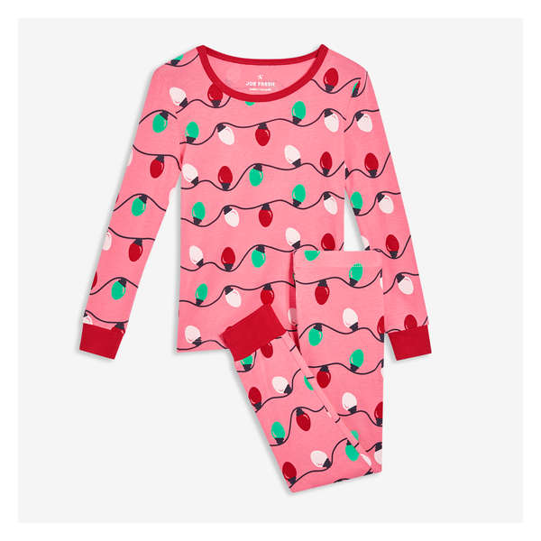 Toddler Girls' 2 Piece Sleep Set - Dark Pink