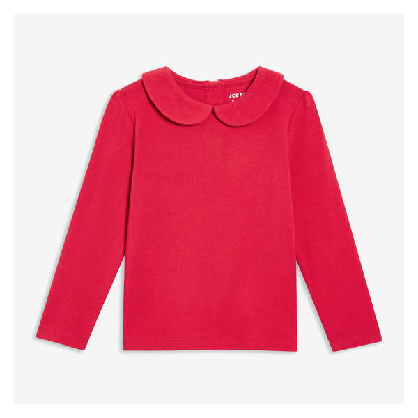 Toddler Girls' Collar Long Sleeve - Red