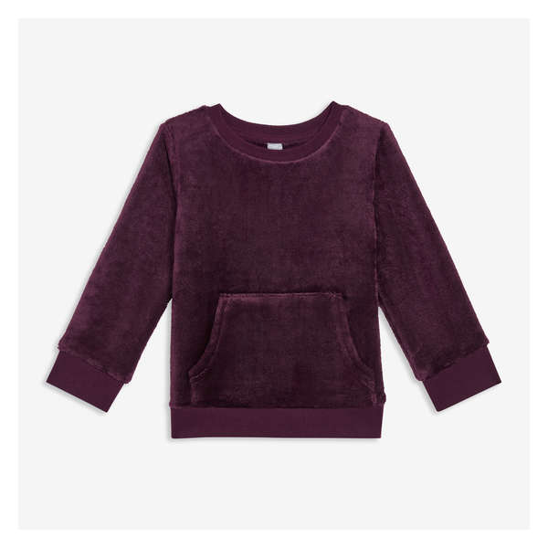 Toddler Girls' Plush Fleece Pullover - Burgundy