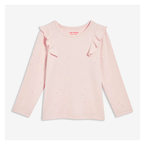 Toddler Girls' Glitter Long Sleeve - Dusty Pink