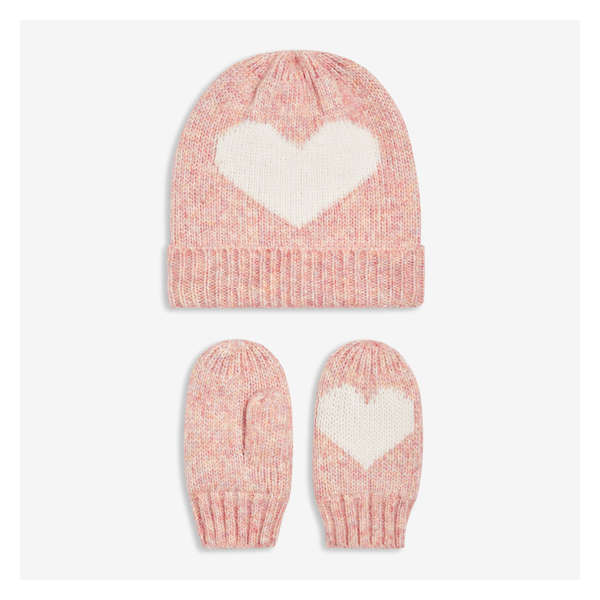 Toddler Girls' Adore Toque and Mittens Set - Dusty Pink