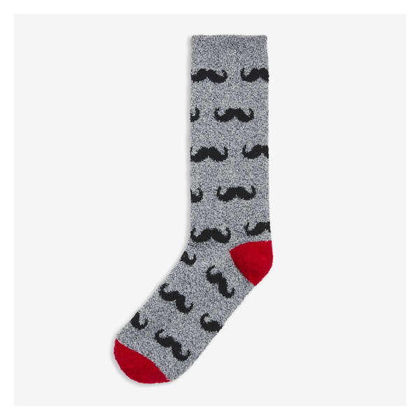 Men's Plush Crew Socks - Charcoal