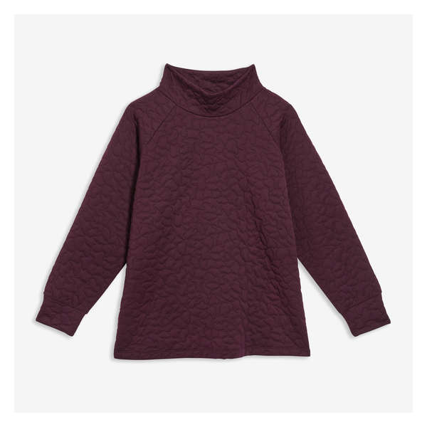 Women+ Quilted Pullover - Burgundy