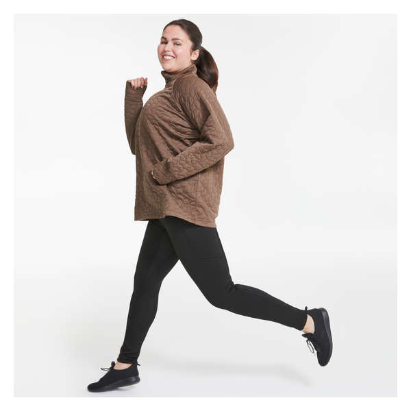 Women+ Quilted Pullover - Light Brown