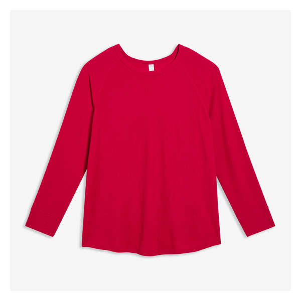 Haut de nuit manches longues tricot gaufré Femmes+ - Rouge Foncé