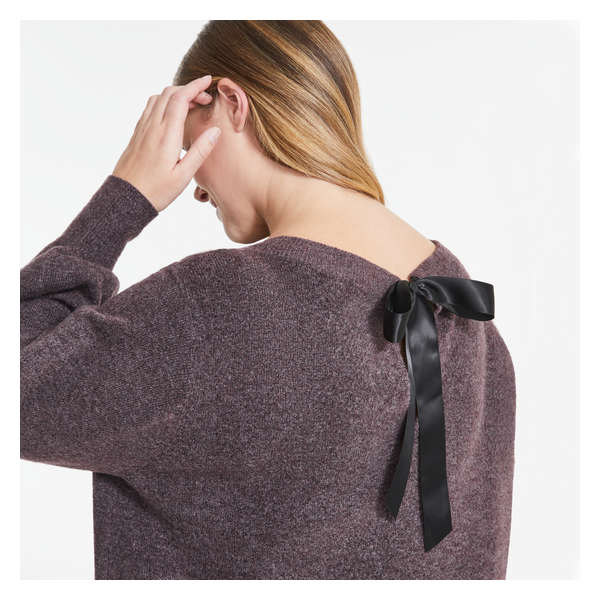 Women+ Tie-Back Sweater - Dark Purple