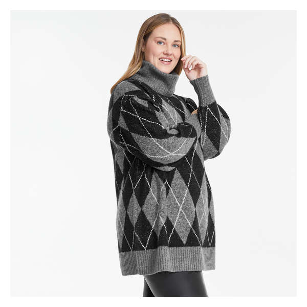 Women+ Argyle Sweater - Night Shade