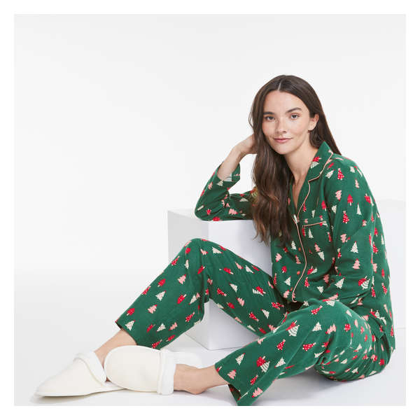 2 Piece Flannel Sleep Set - Green