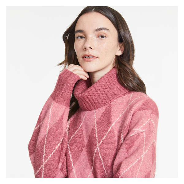 Argyle Sweater - Light Pink