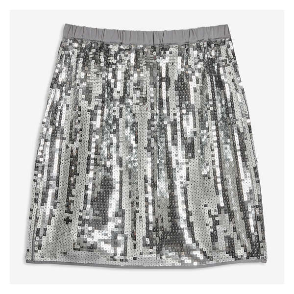 Sequin Skirt - Dark Silver
