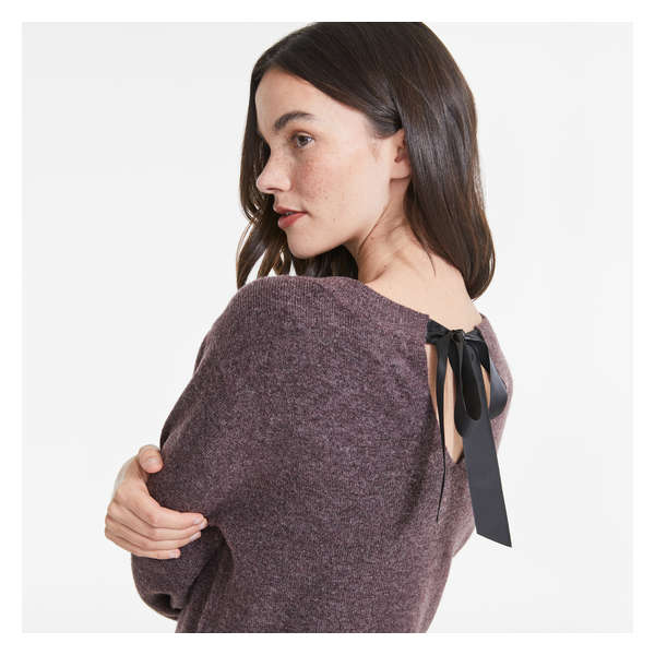 Tie-Back Sweater - Dark Purple