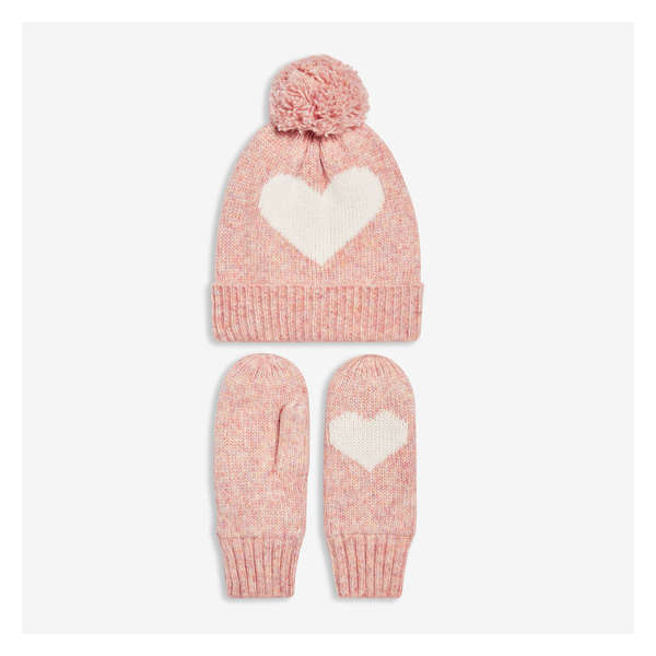 Women's Adore Toque and Mittens Set - Dusty Pink