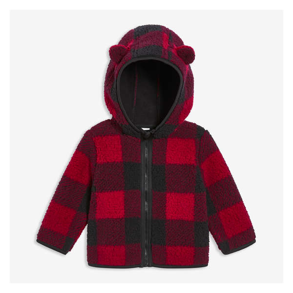 Baby Boys' Faux Fur Jacket - Red