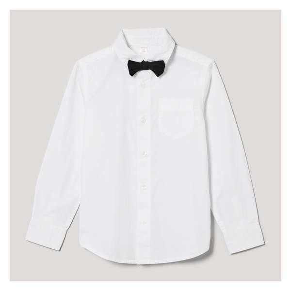 Kid Boys' Bow Tie Button-Down Shirt - White