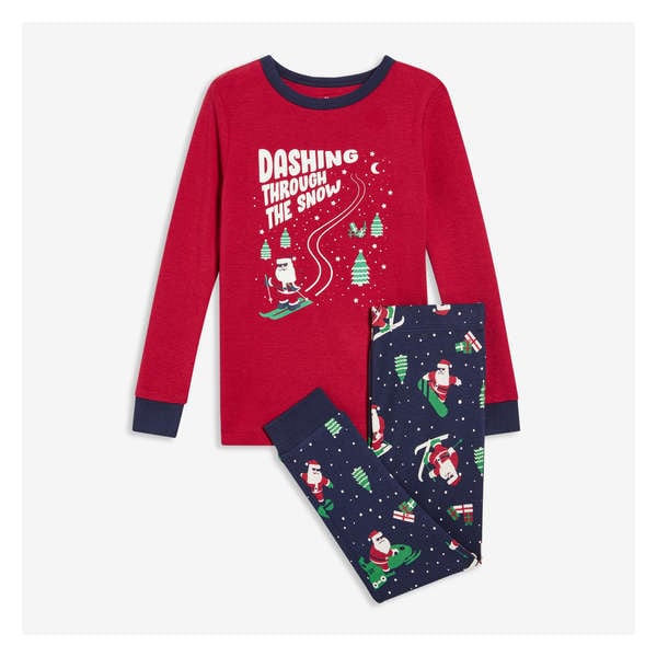 Toddler Boys' 2 Piece Holiday Sleep Set - Dark Red