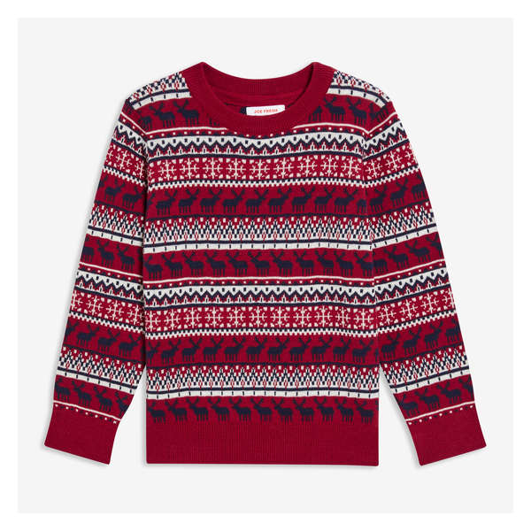 Toddler Boys' Fair Isle Sweater - Red
