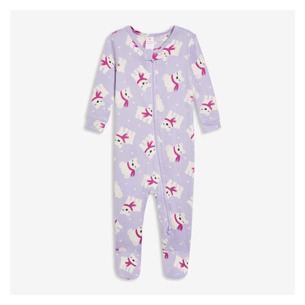 Baby Girls' Double-Zip Footed Sleeper - Lilac