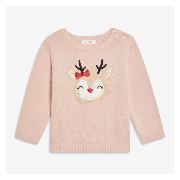 Baby Girls' Graphic Sweater - Dusty Pink