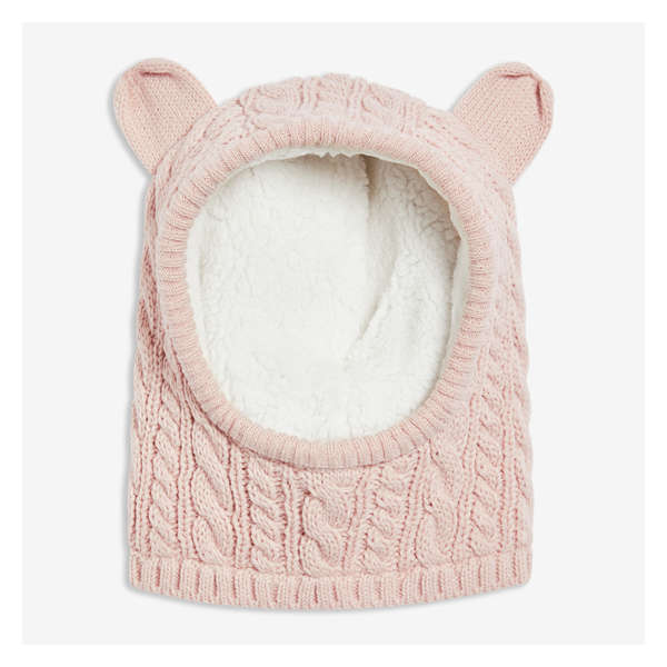 Baby Girls' Cable Knit Face Cover - Light Peach
