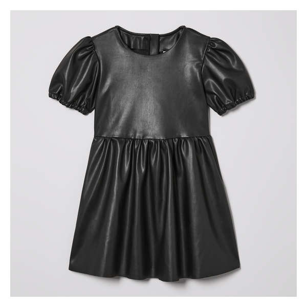 Kid Girls' Faux Leather Dress - JF Black