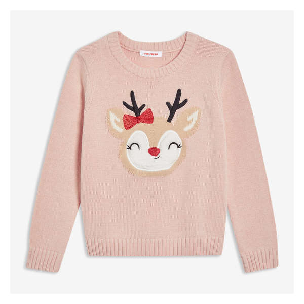 Toddler Girls' Holiday Graphic Sweater - Dusty Pink