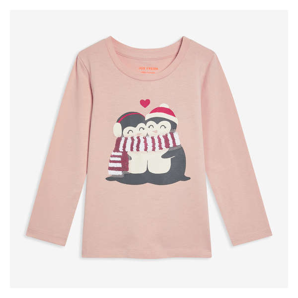T-shirt imprimé pour petites filles - Rose Cendré