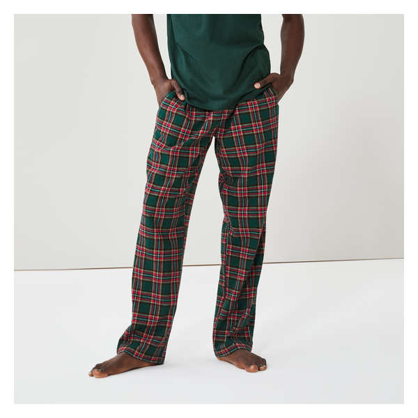 Ensemble pyjama 2 pièces en flanelle pour hommes - Vert Foncé