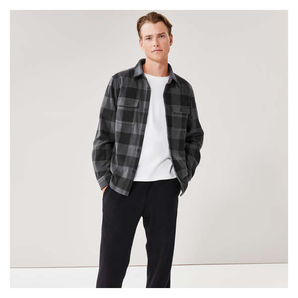 Veste chemise sport en micromolleton pour hommes - Anthracite