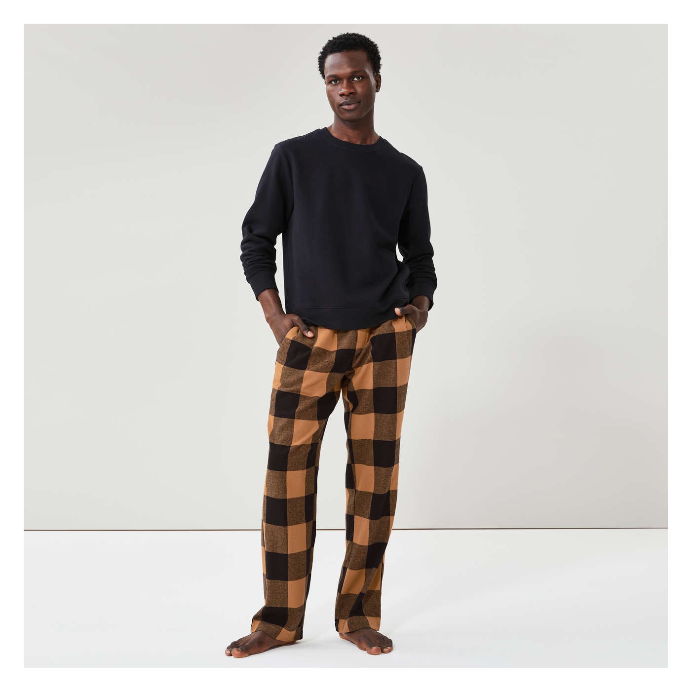 Men's Flannel Sleep Pant in Brown from Joe Fresh