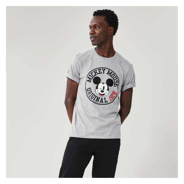 Gender Free Adult Disney Mickey Mouse Tee - Light Grey Mix