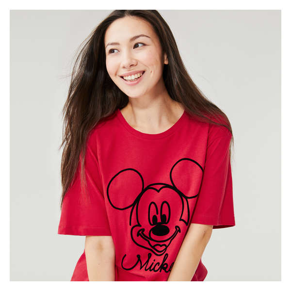 Gender Free Adult Disney Mickey Mouse Tee - Dark Red