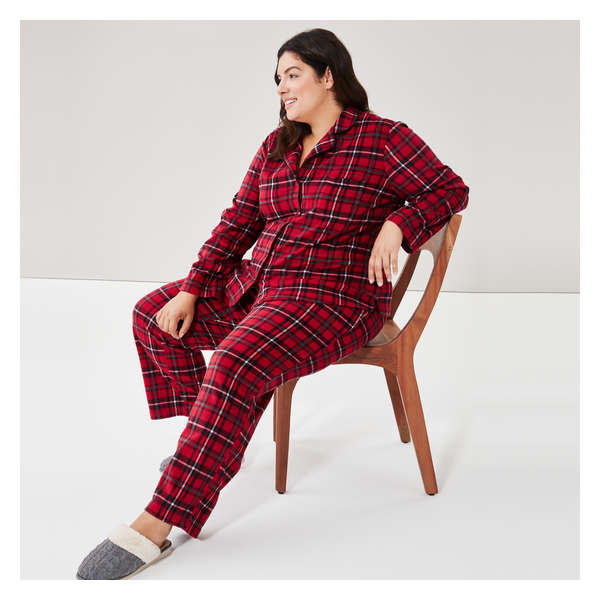 Women+ 2 Piece Print Fleece Sleep Set - Red