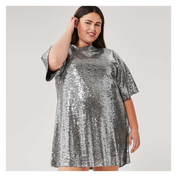 Women+ Sequin Dress - Silver