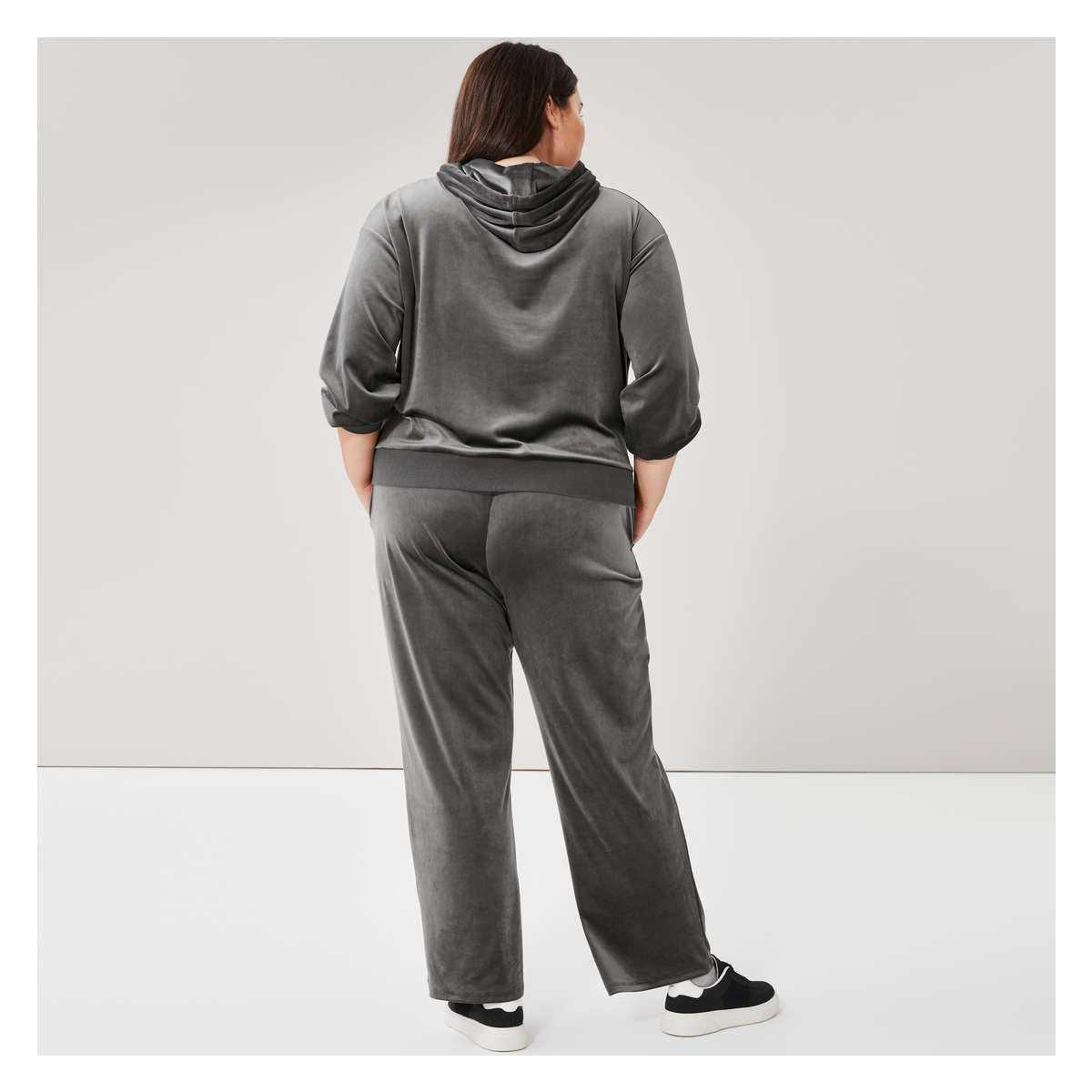 Grey velour hotsell hoodie women's