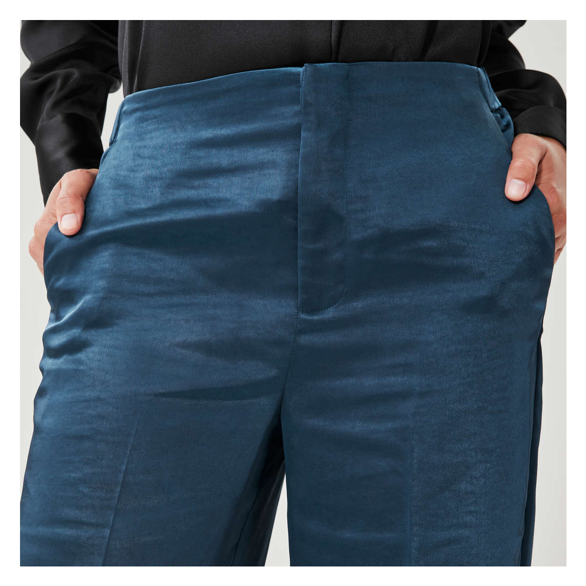 Satin Pant in Blue from Joe Fresh