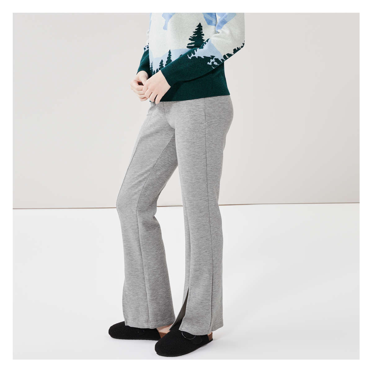 Flare Pant in Grey Mix from Joe Fresh